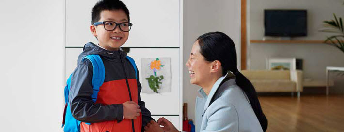 Happy moment with mom and son