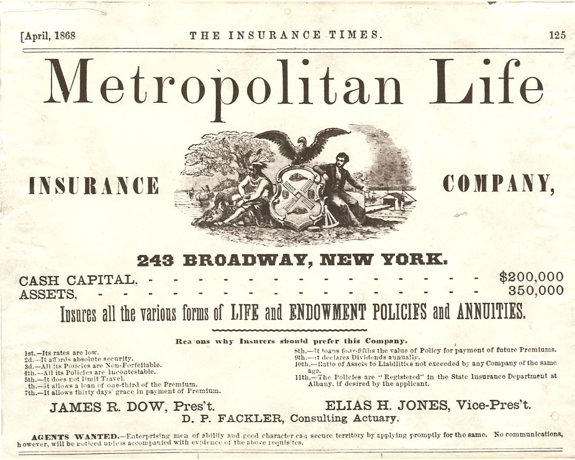 Founded to insure Union soldiers during the Civil War